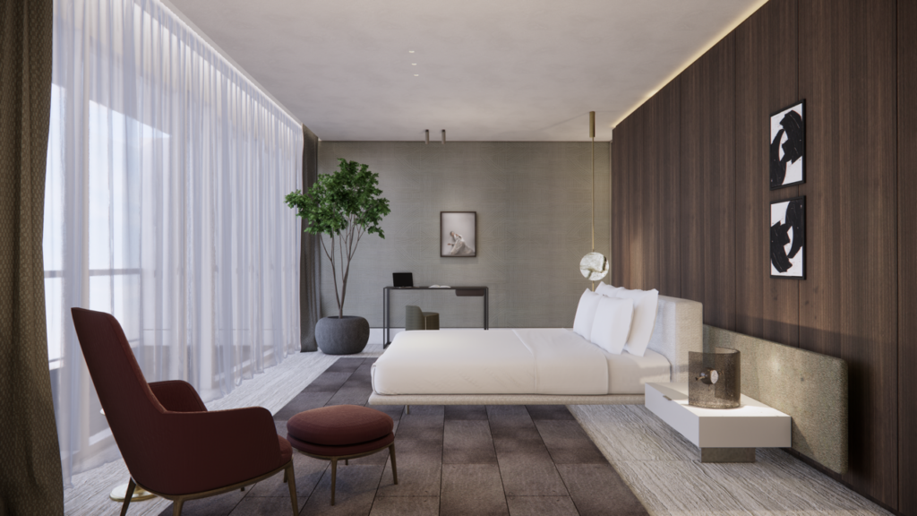 3D render slaapkamer